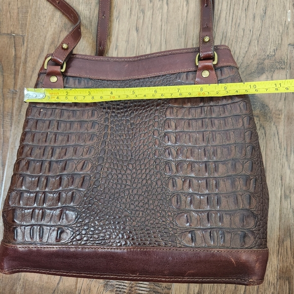 VTG BRAHMIN Brown Reptile Embossed Leather Purse - Picture 8 of 13